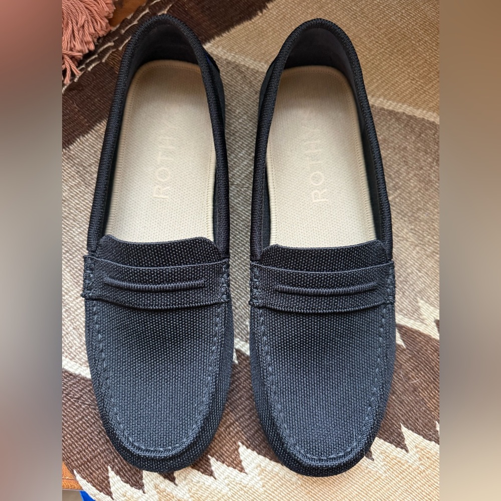 Rothy's THE DRIVER Black Loafers Size 10.5 EUC